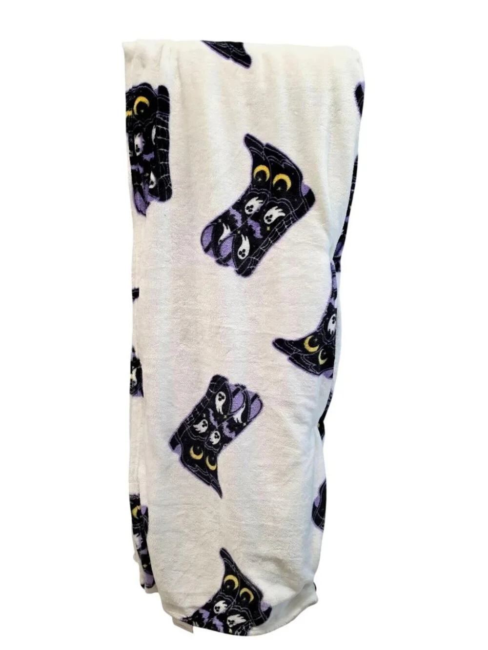 Wrangler Halloween Purple Cowboy Boots Ghosts Plush Throw Blanket